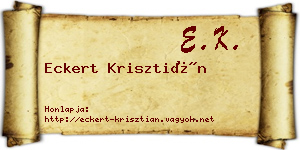 Eckert Krisztián névjegykártya